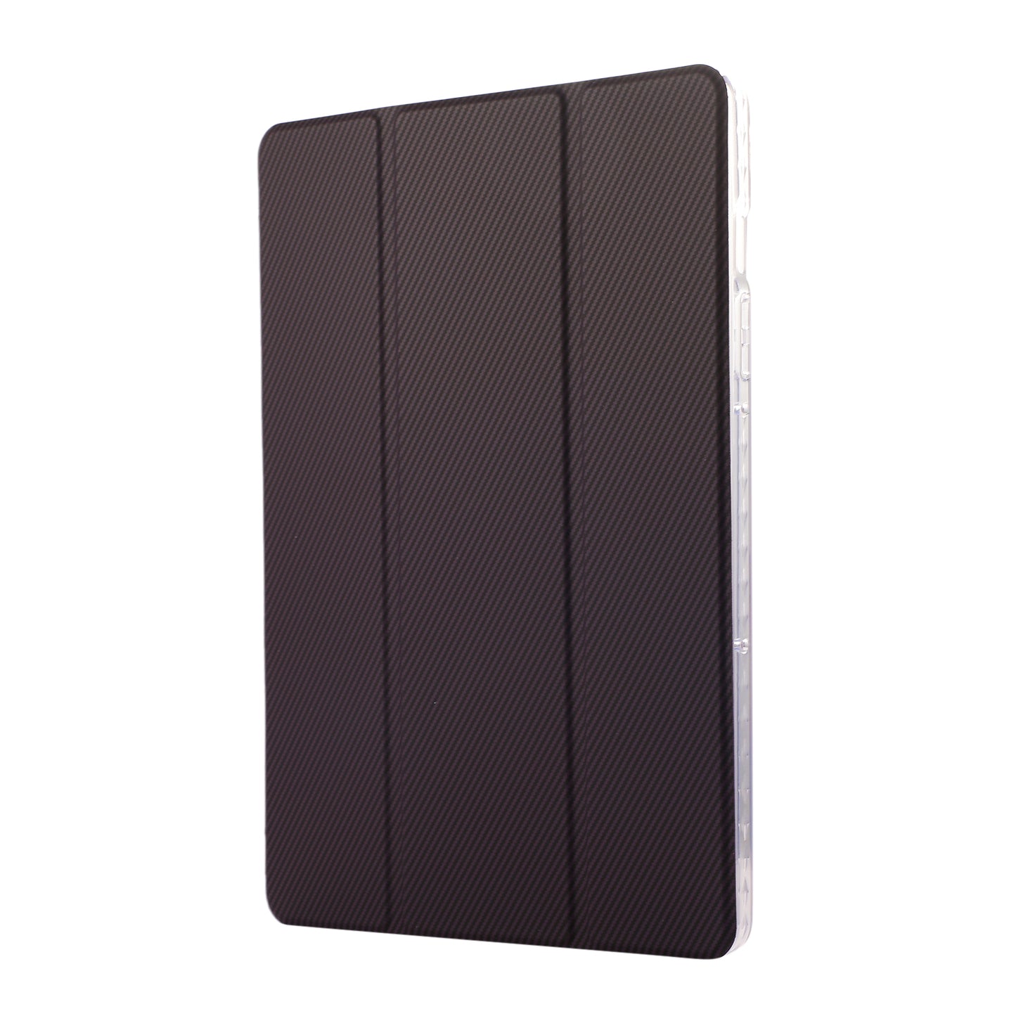 For Samsung Galaxy Tab S9 / S9 FE Case Tri-Fold Stand Smart Auto / Wake Leather Tablet Cover Carbon Fiber Texture - Purple