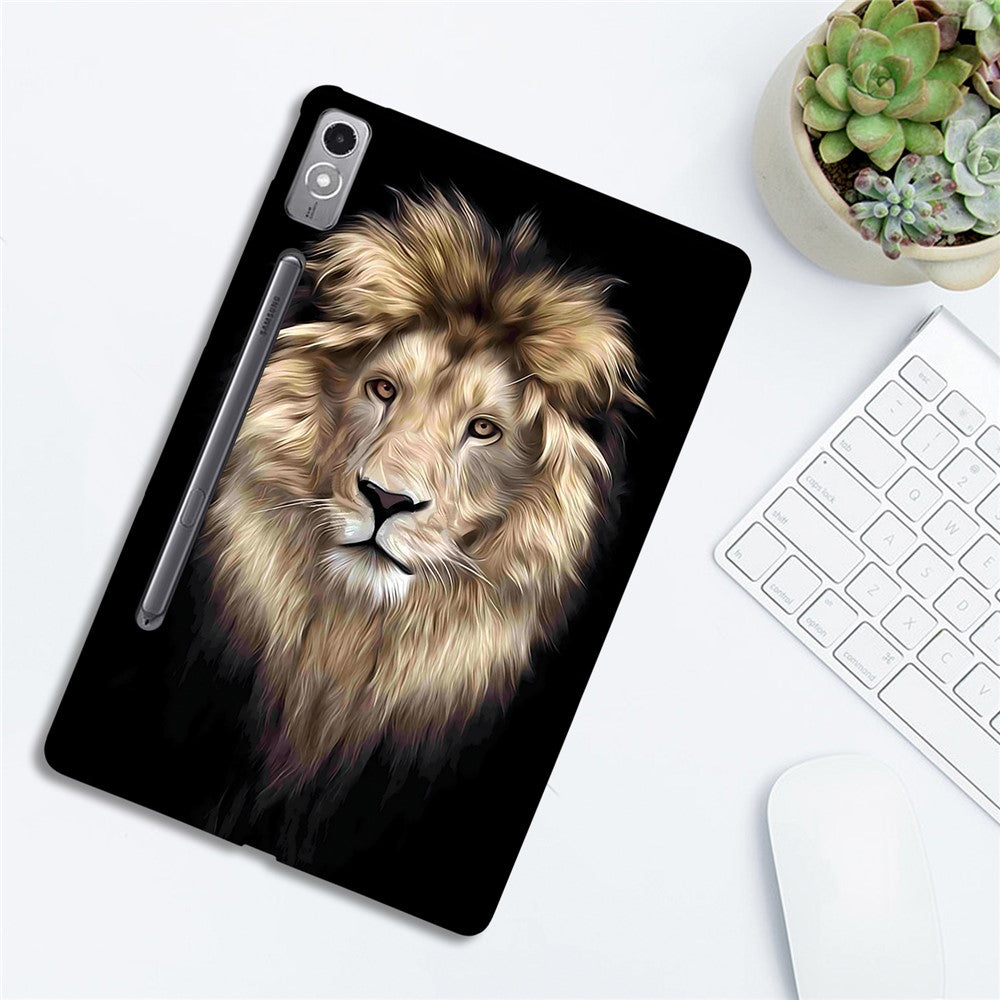 For Lenovo Tab P12 TPU Case Pattern Printing Slim Tablet Protective Cover - Lion
