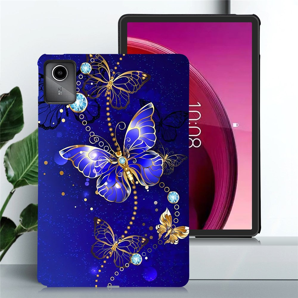 For Lenovo Tab M11 TPU Case Pattern Printing Slim Tablet Protective Cover - Blue / Gold Butterfly