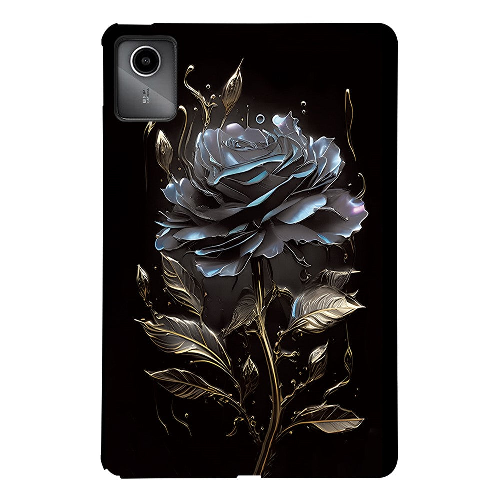 For Lenovo Tab M11 TPU Case Pattern Printing Slim Tablet Protective Cover - Grey Rose