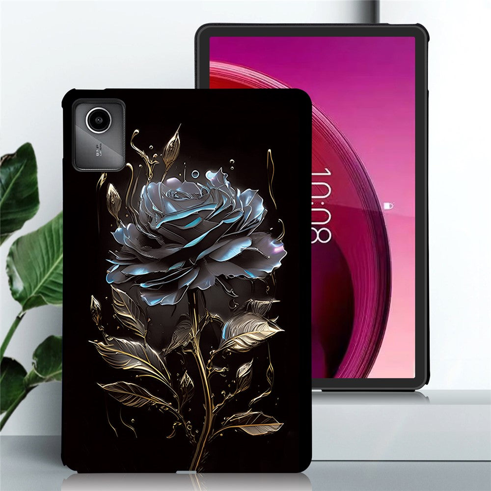 For Lenovo Tab M11 TPU Case Pattern Printing Slim Tablet Protective Cover - Grey Rose