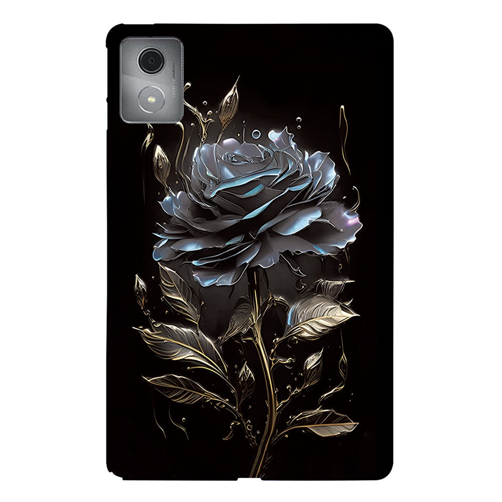 For Lenovo Tab M11 Plus TPU Case Pattern Printing Slim Tablet Protective Cover - Grey Rose