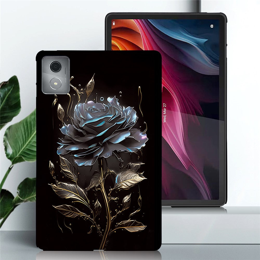 For Lenovo Tab M11 Plus TPU Case Pattern Printing Slim Tablet Protective Cover - Grey Rose