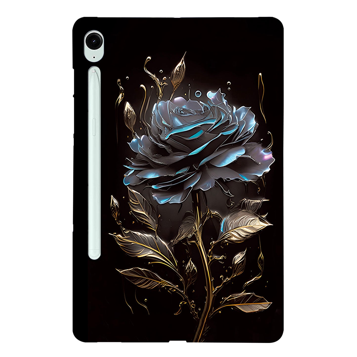For Samsung Galaxy Tab S9 FE / Tab S10 / S9 TPU Case Pattern Printing Slim Tablet Protective Cover - Grey Rose