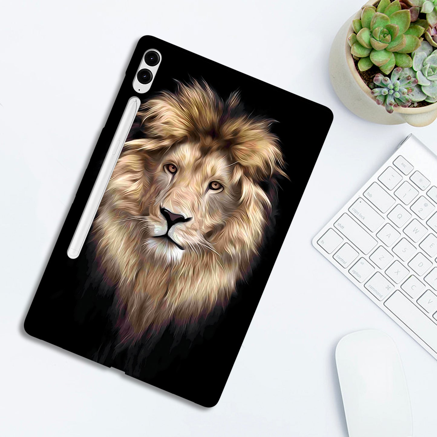 For Samsung Galaxy Tab S9 FE+ / Tab S10+ / S9+ TPU Case Pattern Printing Slim Tablet Protective Cover - Lion