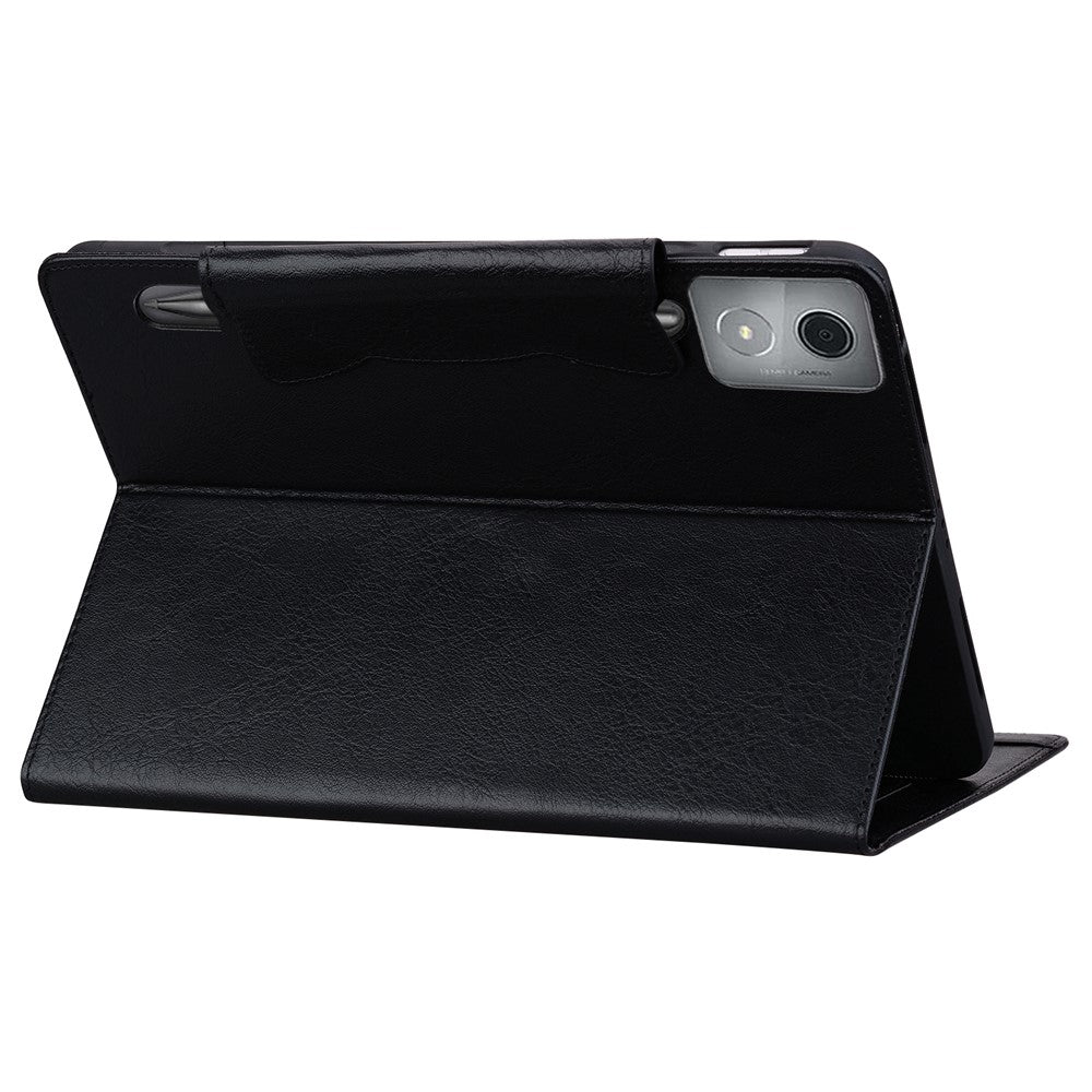 For Lenovo Xiaoxin Pad Pro 12.7 inch Case Cat Buckle Closure Leather Protective Stand Cover - Black
