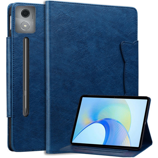 For Lenovo Xiaoxin Pad Pro 12.7 inch Case Cat Buckle Closure Leather Protective Stand Cover - Blue
