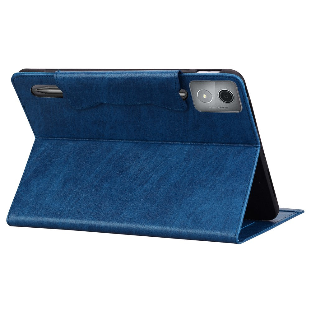 For Lenovo Xiaoxin Pad Pro 12.7 inch Case Cat Buckle Closure Leather Protective Stand Cover - Blue