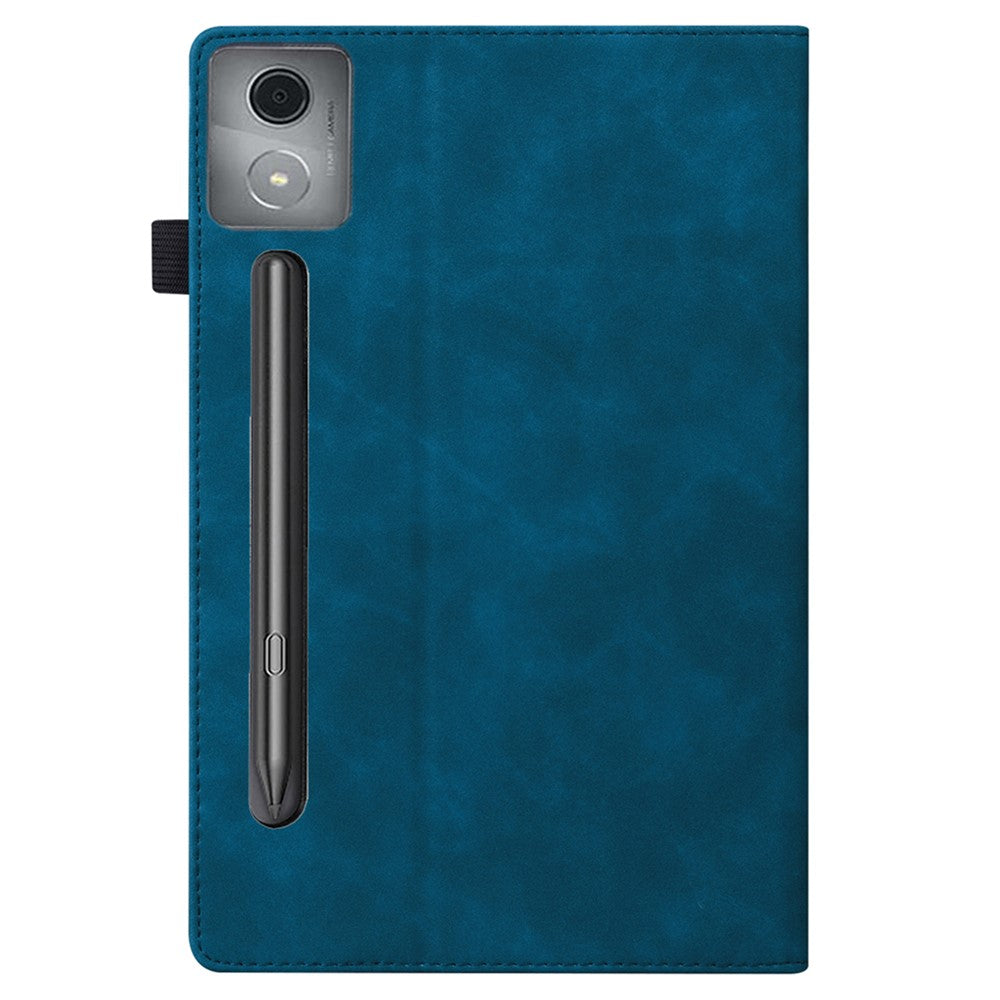 For Lenovo Xiaoxin Pad Pro 12.7 inch Case Card Holder Stand Folio Leather Tablet Cover - Blue