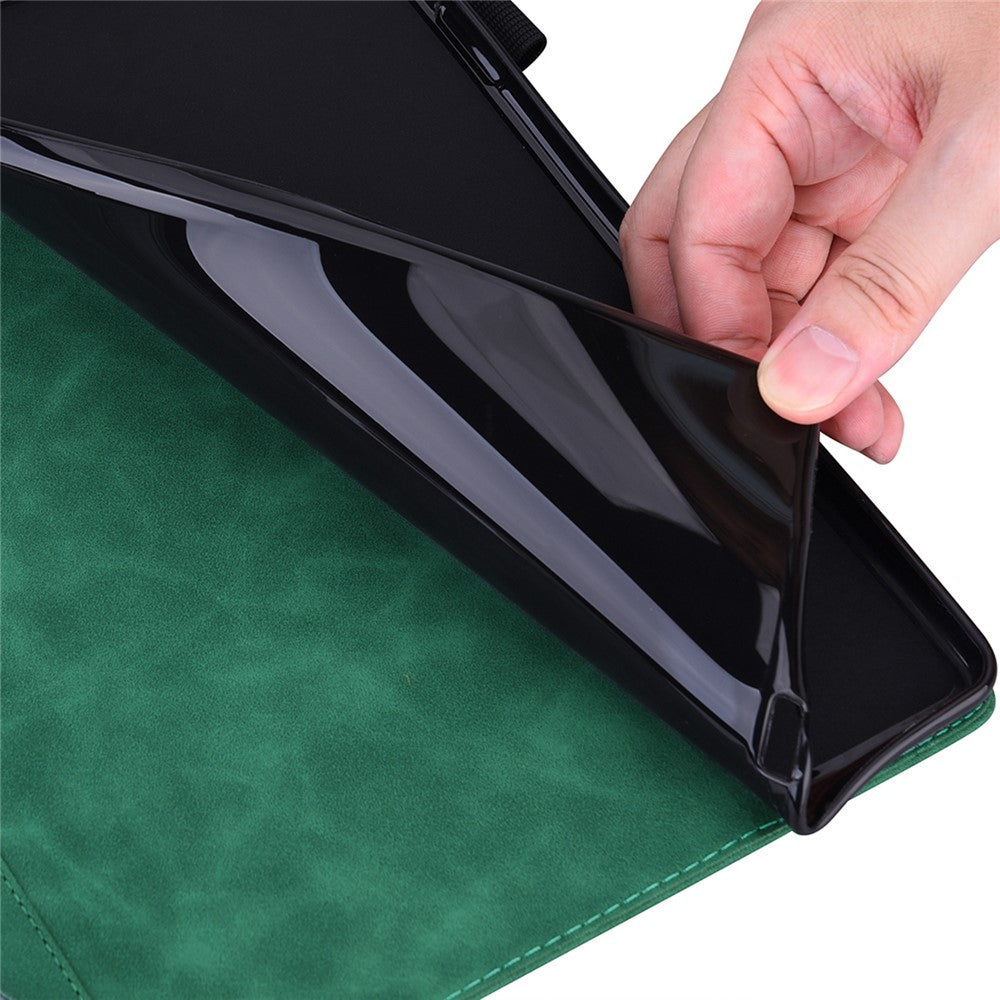For Lenovo Xiaoxin Pad Pro 12.7 inch Case Card Holder Stand Folio Leather Tablet Cover - Green