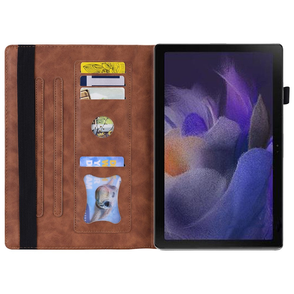 For Lenovo Xiaoxin Pad Pro 12.7 inch Case Card Holder Stand Folio Leather Tablet Cover - Brown
