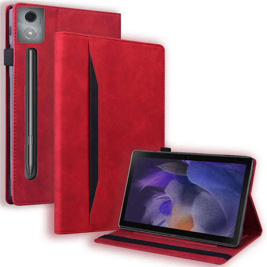 For Lenovo Xiaoxin Pad Pro 12.7 inch Case Card Holder Stand Folio Leather Tablet Cover - Red