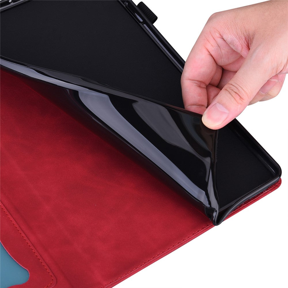 For Lenovo Xiaoxin Pad Pro 12.7 inch Case Card Holder Stand Folio Leather Tablet Cover - Red