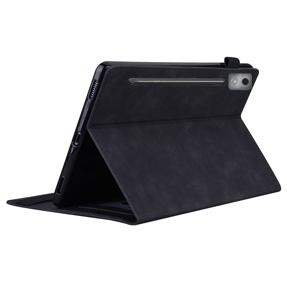 For Lenovo Xiaoxin Pad Pro 12.7 inch Case Card Holder Stand Folio Leather Tablet Cover - Black