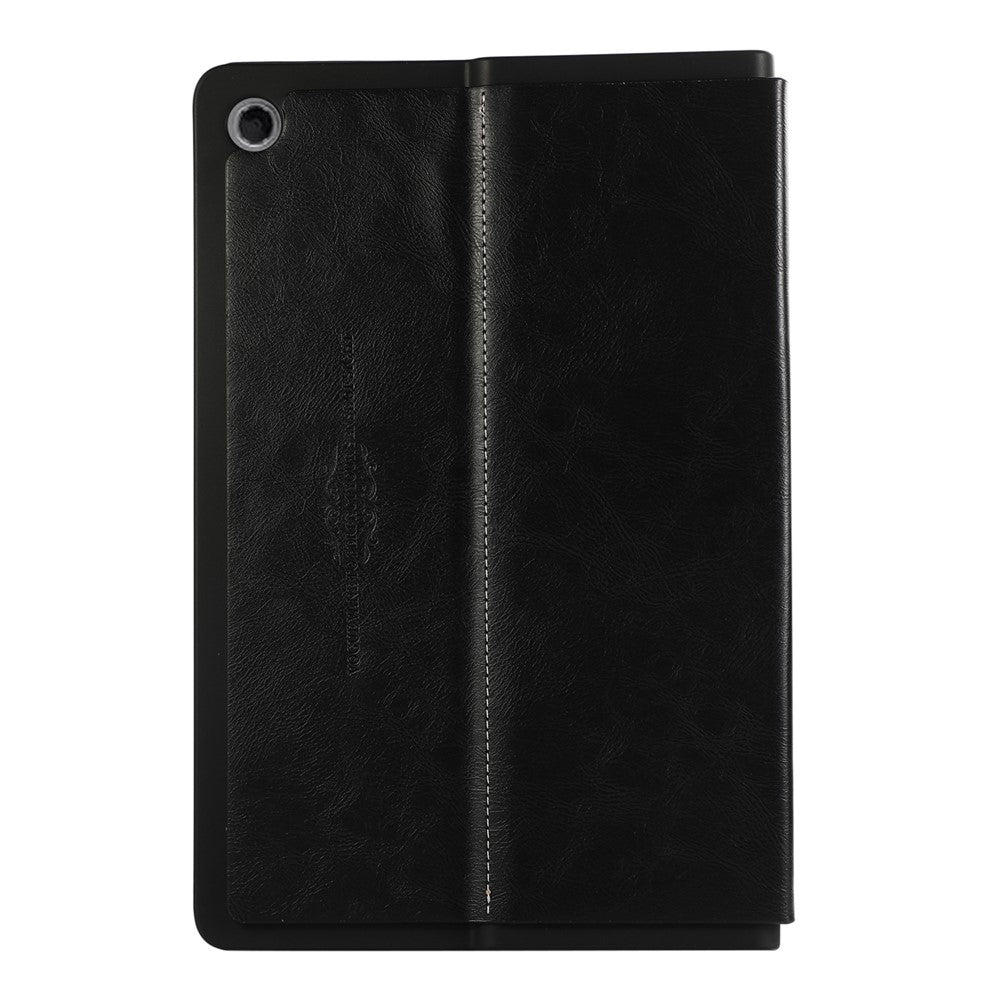For Lenovo Tab Plus Stand Case Anti-Scratch PU Leather Tablet Flip Cover - Black