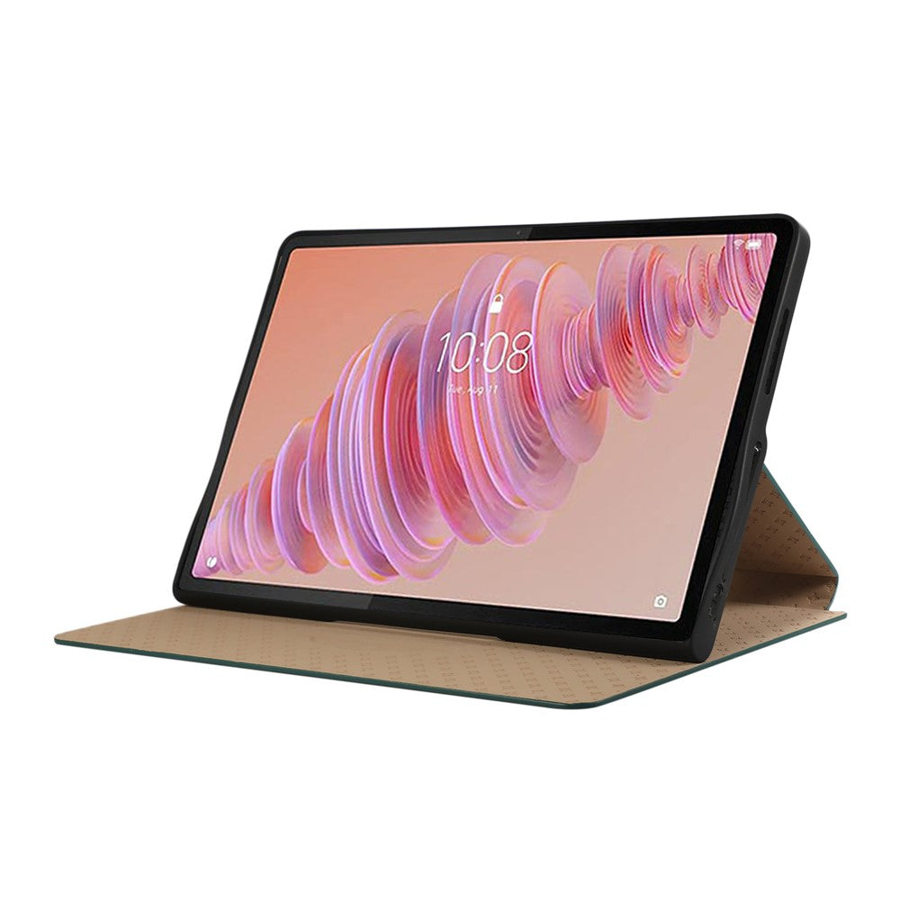 For Lenovo Tab Plus Stand Case Anti-Scratch PU Leather Tablet Flip Cover - Green