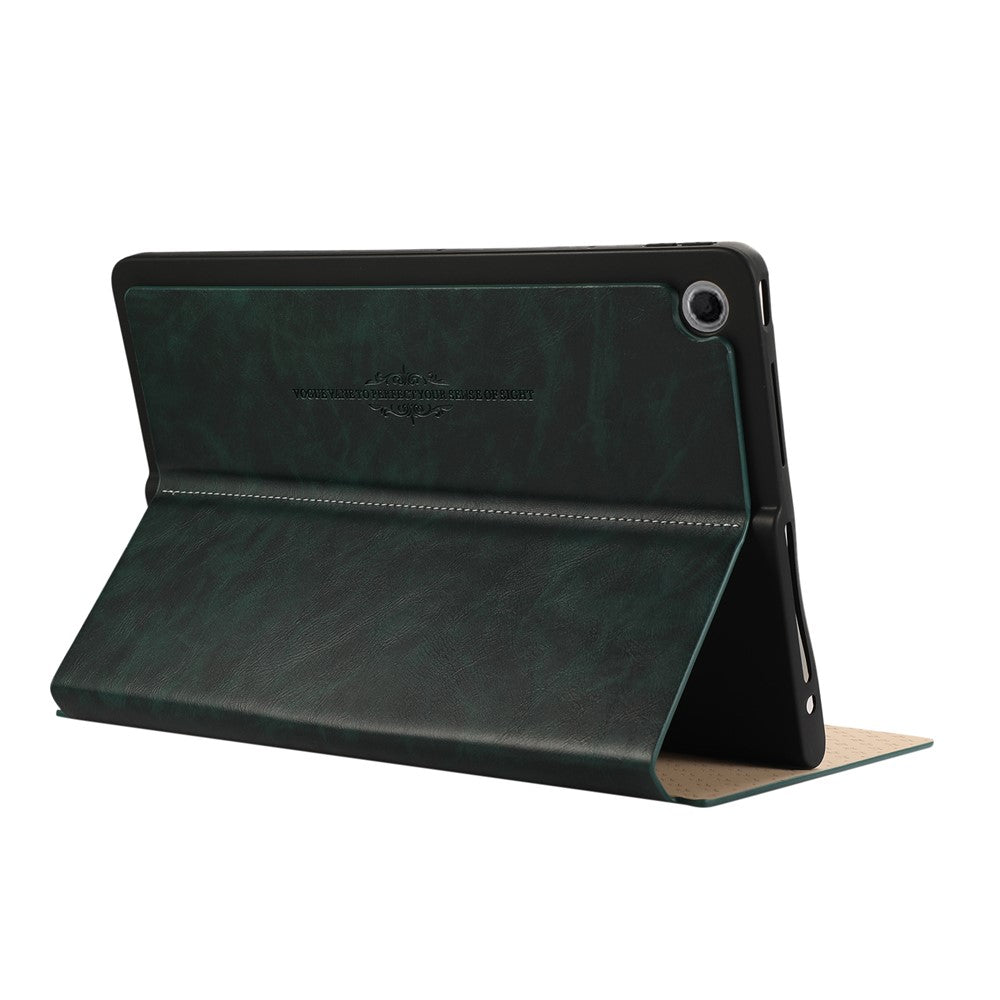 For Lenovo Tab Plus Stand Case Anti-Scratch PU Leather Tablet Flip Cover - Green