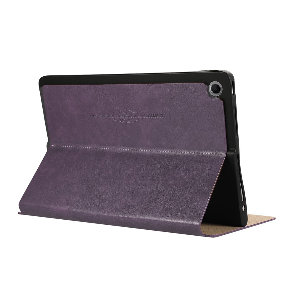 For Lenovo Tab Plus Stand Case Anti-Scratch PU Leather Tablet Flip Cover - Purple