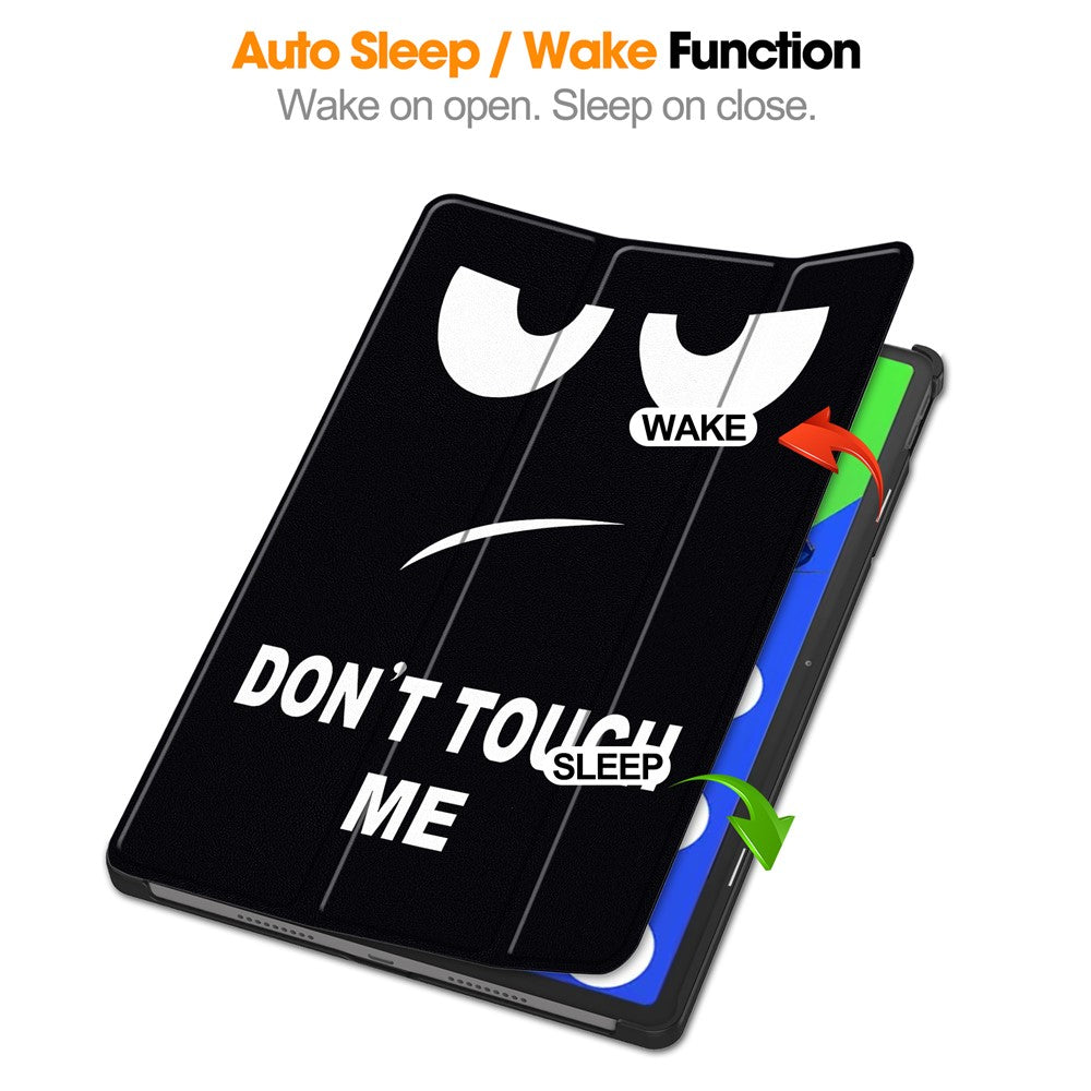 For Lenovo Xiaoxin Pad Pro 12.7 inch Case Pattern Print Leather Stand Tablet Cover - Don't Touch Me