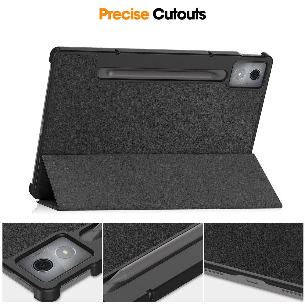For Lenovo Xiaoxin Pad Pro 12.7 inch Case Anti-Drop Leather Stand Tablet Cover - Black