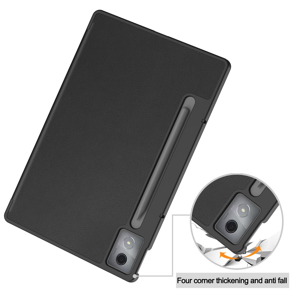 For Lenovo Xiaoxin Pad Pro 12.7 inch Case Anti-Drop Leather Stand Tablet Cover - Black