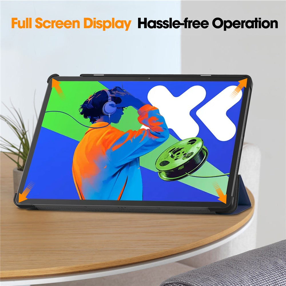 For Lenovo Xiaoxin Pad Pro 12.7 inch Case Anti-Drop Leather Stand Tablet Cover - Blue