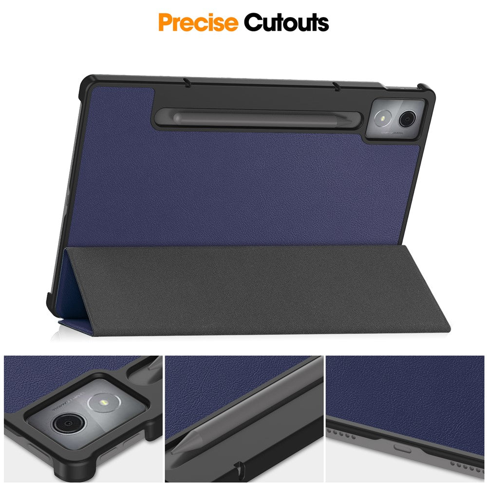For Lenovo Xiaoxin Pad Pro 12.7 inch Case Anti-Drop Leather Stand Tablet Cover - Blue