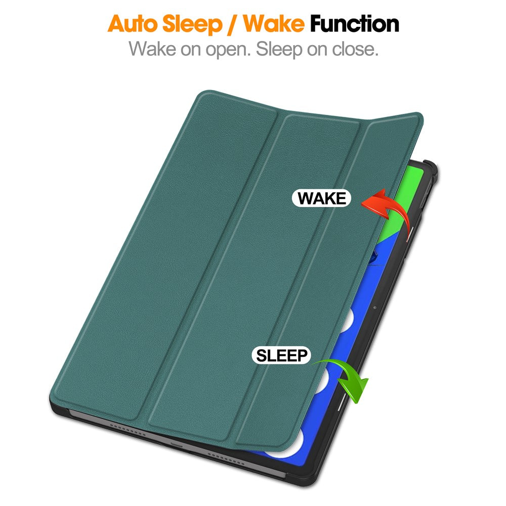 For Lenovo Xiaoxin Pad Pro 12.7 inch Case Anti-Drop Leather Stand Tablet Cover - Green