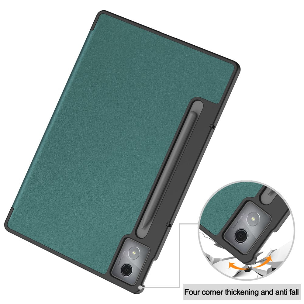 For Lenovo Xiaoxin Pad Pro 12.7 inch Case Anti-Drop Leather Stand Tablet Cover - Green