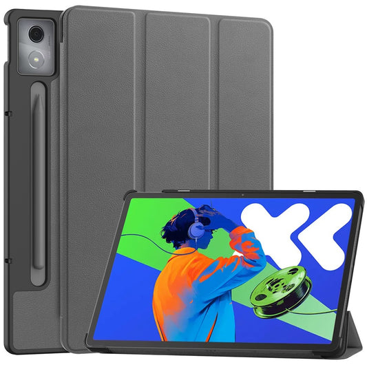 For Lenovo Xiaoxin Pad Pro 12.7 inch Case Anti-Drop Leather Stand Tablet Cover - Grey