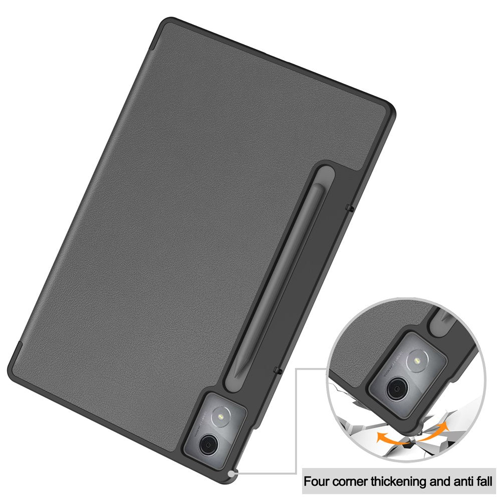 For Lenovo Xiaoxin Pad Pro 12.7 inch Case Anti-Drop Leather Stand Tablet Cover - Grey