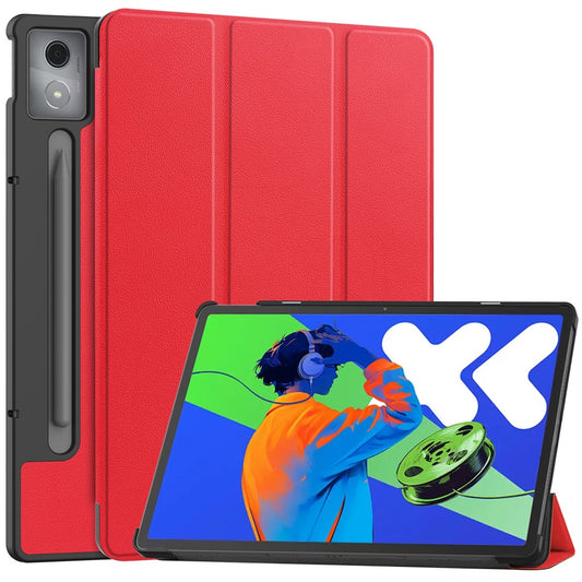 For Lenovo Xiaoxin Pad Pro 12.7 inch Case Anti-Drop Leather Stand Tablet Cover - Red