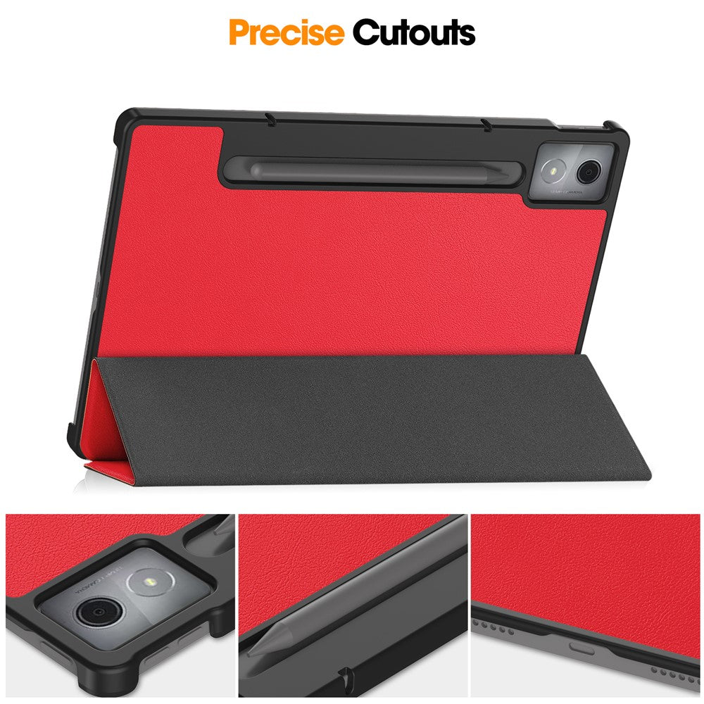 For Lenovo Xiaoxin Pad Pro 12.7 inch Case Anti-Drop Leather Stand Tablet Cover - Red