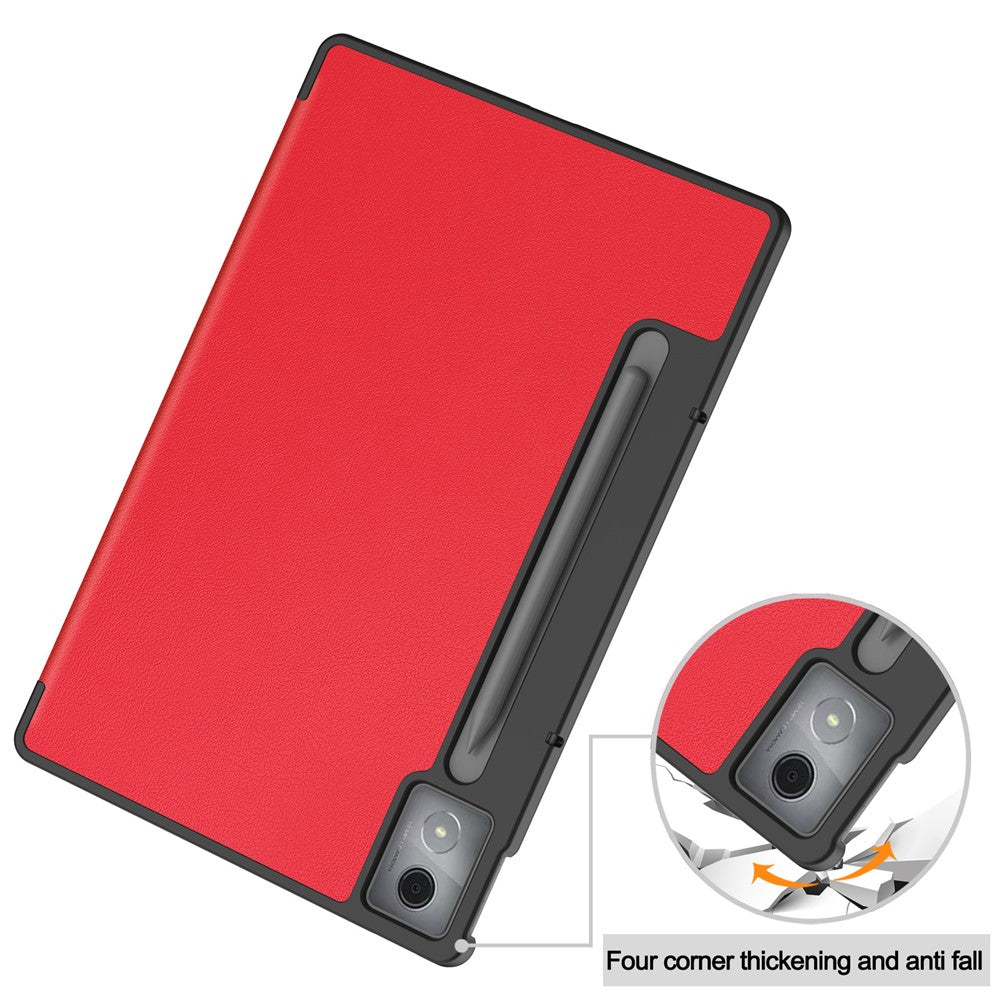 For Lenovo Xiaoxin Pad Pro 12.7 inch Case Anti-Drop Leather Stand Tablet Cover - Red