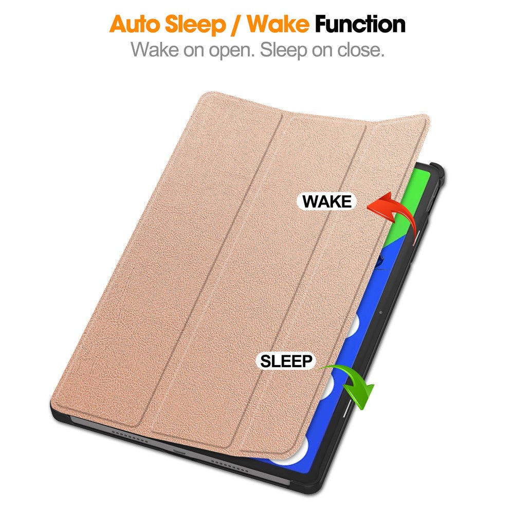 For Lenovo Xiaoxin Pad Pro 12.7 inch Case Anti-Drop Leather Stand Tablet Cover - Rose Gold