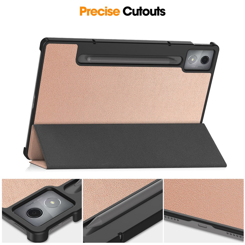 For Lenovo Xiaoxin Pad Pro 12.7 inch Case Anti-Drop Leather Stand Tablet Cover - Rose Gold
