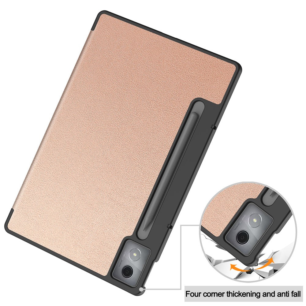For Lenovo Xiaoxin Pad Pro 12.7 inch Case Anti-Drop Leather Stand Tablet Cover - Rose Gold