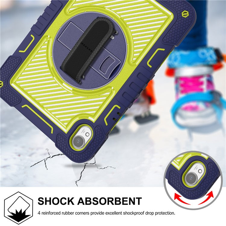 For Huawei MatePad 11.5 S Case Silicone+PC Kickstand Tablet Cover with Shoulder Strap - Navy Blue+Green