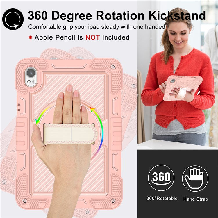 For Huawei MatePad 11.5 S Case Silicone+PC Kickstand Tablet Cover with Shoulder Strap - Rose Gold