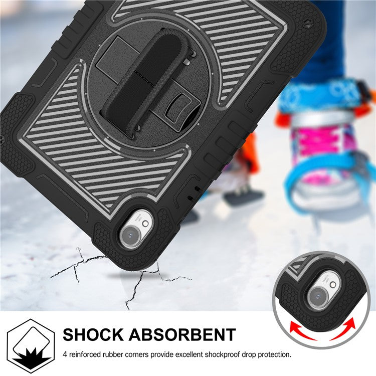 For Huawei MatePad 11.5 S Case Silicone+PC Kickstand Tablet Cover with Shoulder Strap - Black