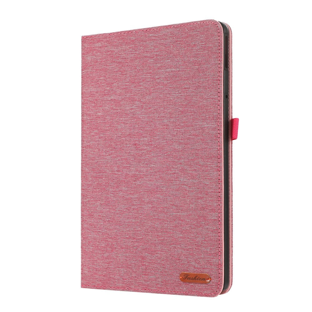 For Lenovo Tab M11 Plus Leather Case Card Holder Cloth Texture Tablet Stand Cover - Pink