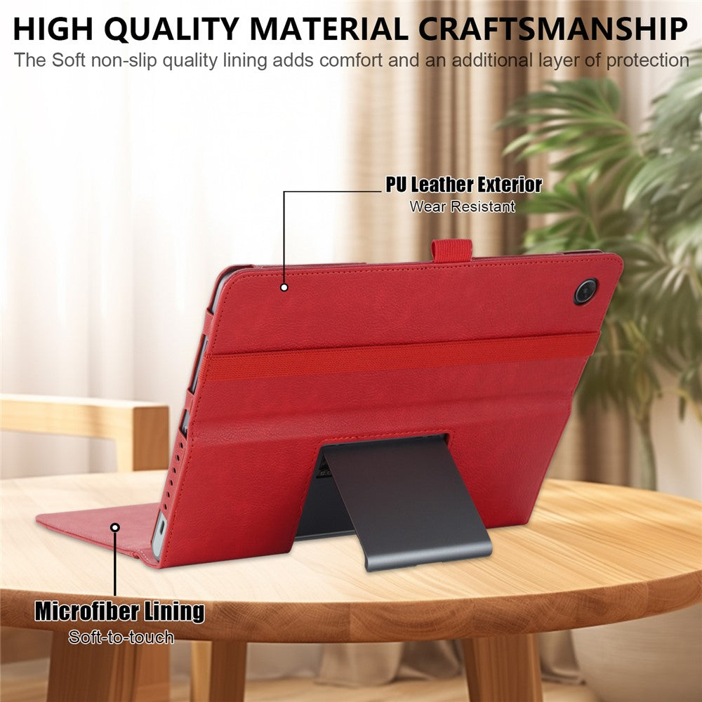 For Lenovo Tab Plus TB351FU / Xiaoxin Pad Studio 11.5 inch Case Stand PU Leather Tablet Phone Cover - Red