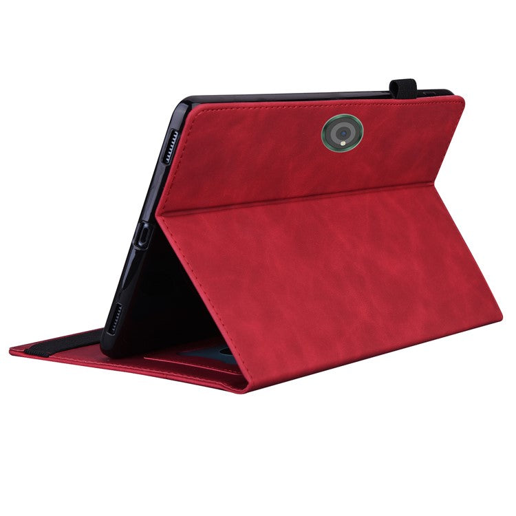For OnePlus Pad 2 / Pad Pro Case PU Leather Business Folio Protective Tablet Cover Card Holder - Red