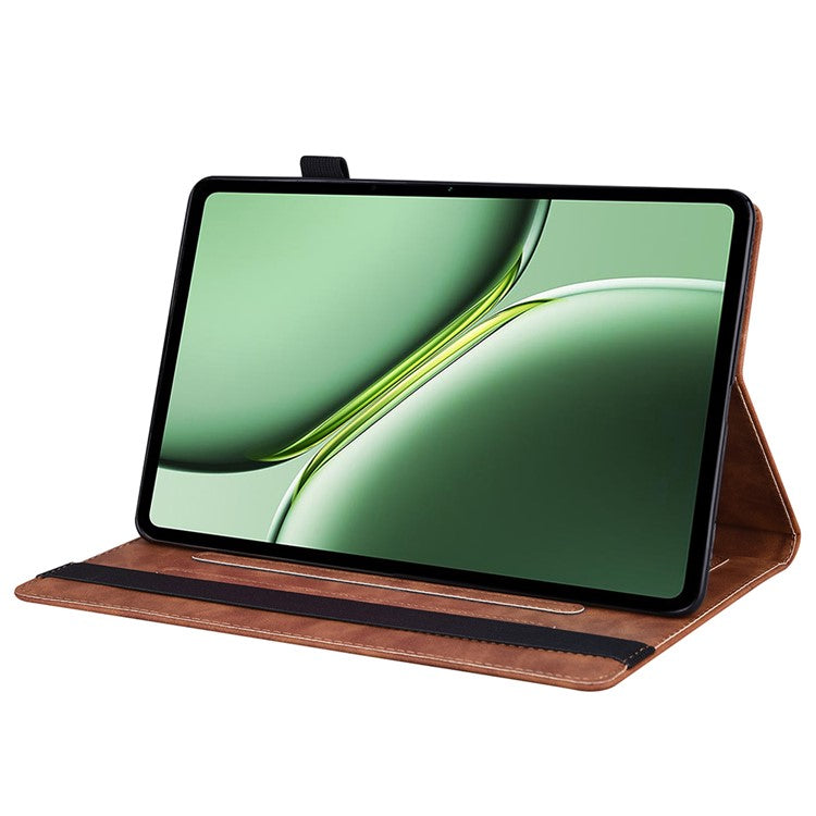 For OnePlus Pad 2 / Pad Pro Case PU Leather Business Folio Protective Tablet Cover Card Holder - Brown