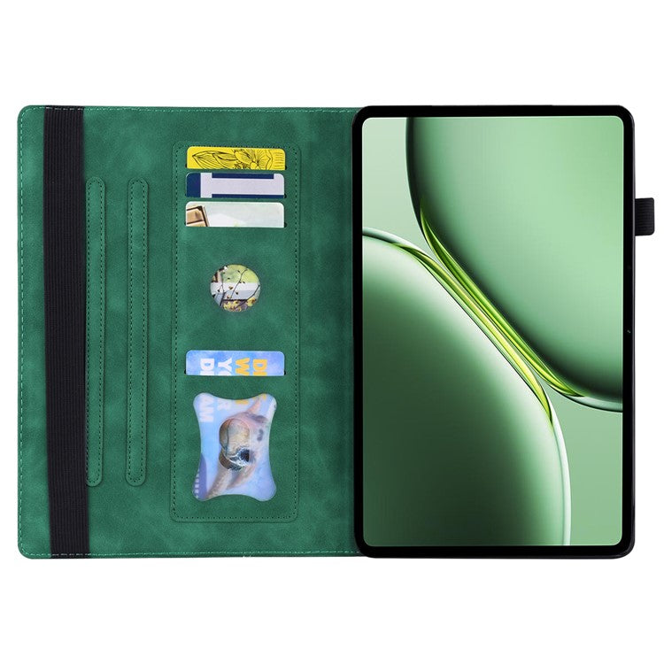For OnePlus Pad 2 / Pad Pro Case PU Leather Business Folio Protective Tablet Cover Card Holder - Green