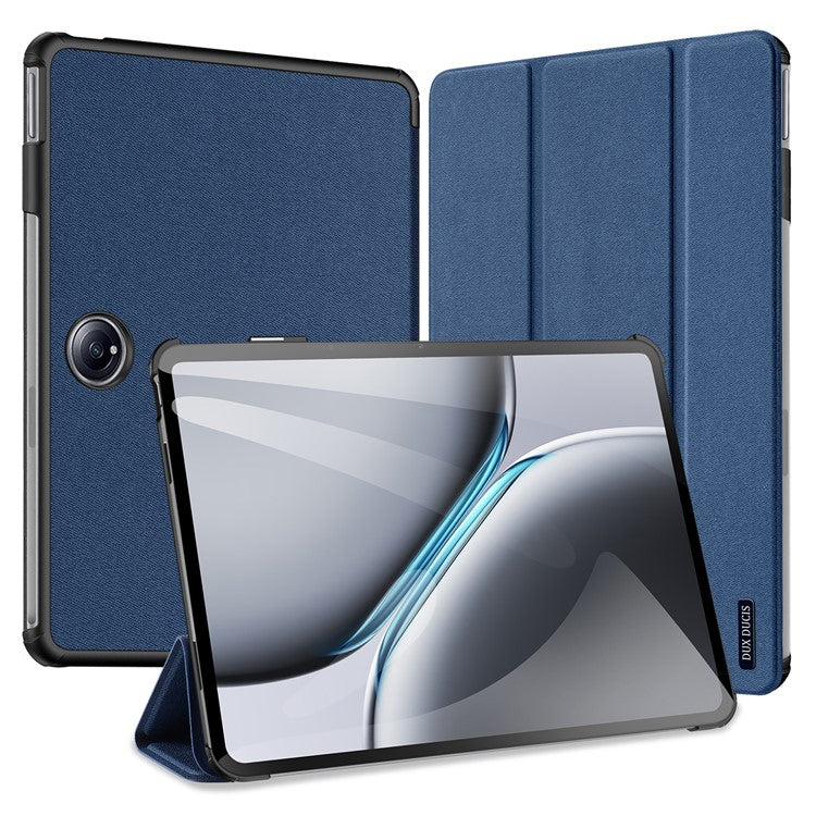 DUX DUCIS Domo Series for OnePlus Pad 2 / Pad Pro Case Tri-fold Stand PU Leather Tablet Cover - Blue