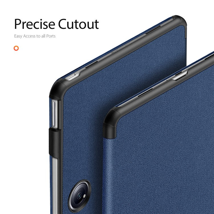DUX DUCIS Domo Series for OnePlus Pad 2 / Pad Pro Case Tri-fold Stand PU Leather Tablet Cover - Blue