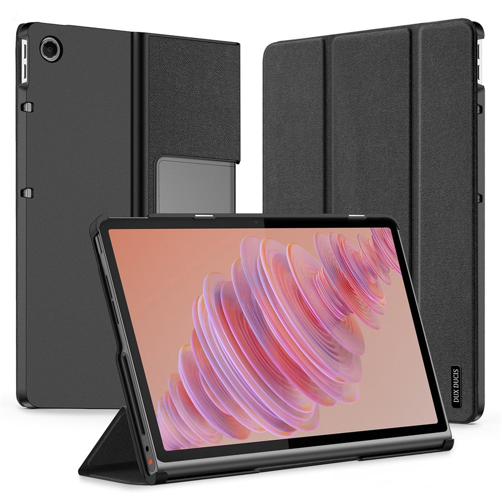DUX DUCIS Domo Series for Lenovo Tab Plus Leather Case Tri-Fold Stand Anti-Scratch Tablet Cover - Black