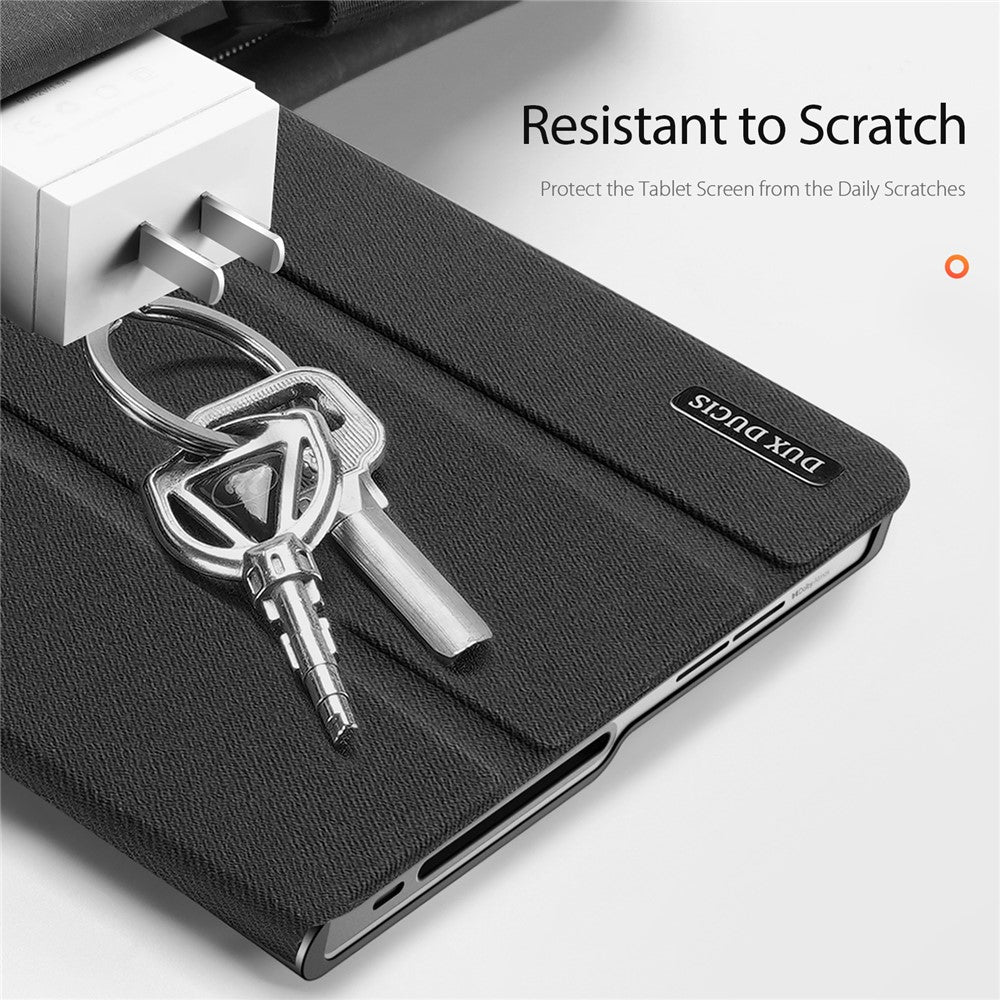 DUX DUCIS Domo Series for Lenovo Tab Plus Leather Case Tri-Fold Stand Anti-Scratch Tablet Cover - Black
