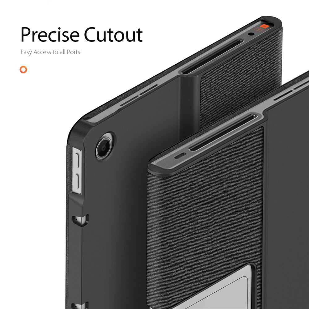 DUX DUCIS Domo Series for Lenovo Tab Plus Leather Case Tri-Fold Stand Anti-Scratch Tablet Cover - Black
